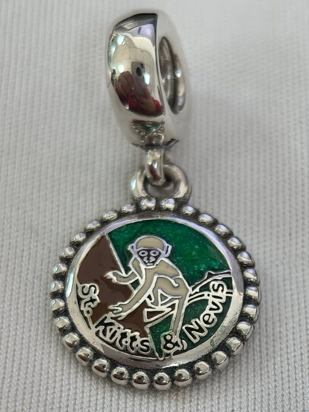 Pandora The Federation of Saint Kitts and Nevis Charm, S925 Silver Jewelry
